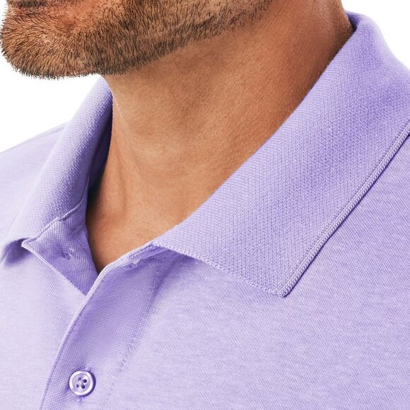 NWT Mens Stretch Pique Polo Members Mark Purple Relaxed Fit 2 Button Front XXL - Picture 5 of 7